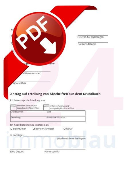 Kostenlose Grundbuchanforderung beim Hausverkauf, Wohnungsverkauf, Grundstücksverkauf